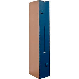 AquaMax Z-Style 2 Door Plastic Locker, 12"Wx18"Dx72"H, Taupe/Blue, Assembled