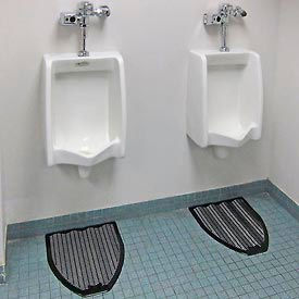 Urinal Mat - Fresh Scent, Black w/ Touch Fastener Z-Mat, 6-Pack
