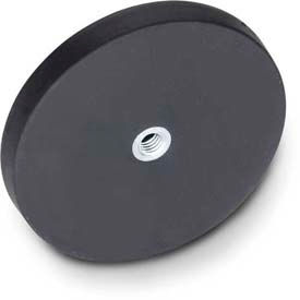 Retaining Magnet Assembly w/ Internal Thread and Rubber Jacket - 1.69" Dia. Zinc Plated Steel