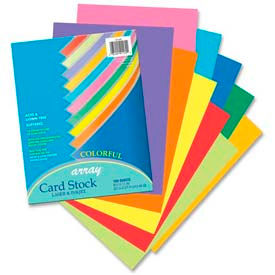 Array Heavyweight Card Stock Paper, 8-1/2" x 11", 65 lb, Assorted, 100 Sheets/Pack