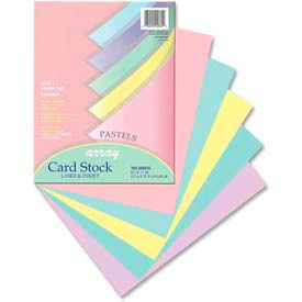 Array Pastel Heavyweight Card Stock Paper, 8-1/2" x 11", 65 lb, Assorted, 100 Sheets/Pk