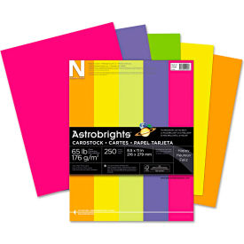 Astrobrights Card Stock Paper, 8-1/2" x 11", Assorted Neon, 250 Sheets/Pack