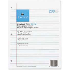 Notebook Filler Paper, 8-1/2" x 11", College Ruled, White, 200 Sheets/Pack