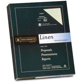 Linen Business Paper, 8-1/2" x 11", 32 lb, Ivory, 250 Sheets/Pack