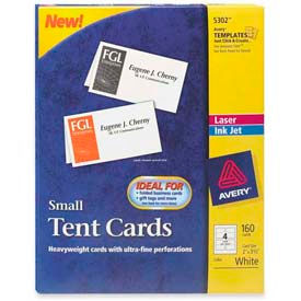 Laser/Inkjet Tent Cards, 2" x 3-1/2", White, 160 Cards/Pack