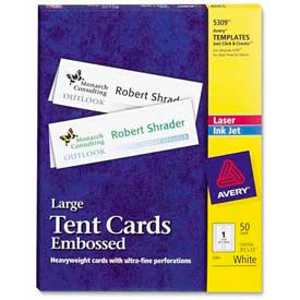 Laser/Inkjet Tent Cards, 3-1/2" x 11", White, 50 Cards/Pack