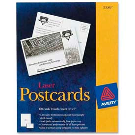 Laser Post Card, 4" x 6", White, 100 Cards/Box