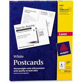 Laser/Inkjet Post Card, 5-1/2" x 4-1/4", Matte, White, 200 Cards/Box