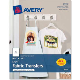 Light T-Shirt Transfer, 8-1/2" x 11", Matte, White, 18 Sheets/Pack