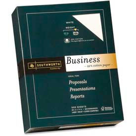 25% Cotton Business Paper, 8-1/2" x 11", 24 lb, Wove, White, 500 Sheets/Pack