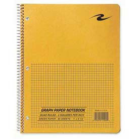 3-Hole Punched Quad Notebook, 8-1/2" x 11", Brown Kraft Cover, 80 Sheets/Pad