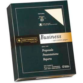 25% Cotton Business Paper, 8-1/2" x 11", 24 lb, Natural, 500 Sheets/Pack