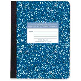 Hard Cover Composition Book, 7-1/2" x 9-3/4", Wide Ruled, Assorted Colors, 100 Sheets