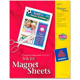 Inkjet Magnet Sheet, 8-1/2" x 11", Matte, White, 5 Sheets/Pack