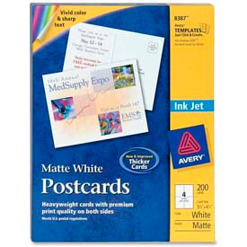 Inkjet Post Card, 5-1/2" x 4-1/4", Matte, White, 200 Cards/Pack