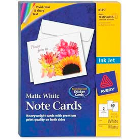Inkjet Matte Coated Note Card, 5-1/2" x 4-1/4", Matte, White, 60 Cards/Box