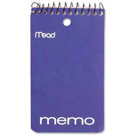 Coil Memo Notebook, 3" x 5", College Ruled, Top Wirebound, White, 60 Sheets/Pad