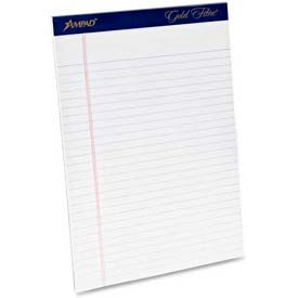 Gold Fibre Legal Pad, 8-1/2" x 11-3/4", Wide Ruled, White, 50 Sheets/Pad, 12 Pads/Pack