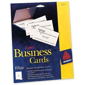 Business Card, 2" x 3-1/2", White, 250 Cards/Pack