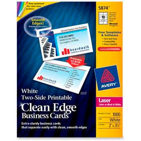 Two-Side Printable Business Card, 2" x 3-1/2", White, 1000 Cards/Pack