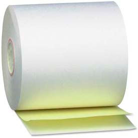 Teller Paper Rolls, 3-1/4" x 80', White/Canary, 60 Rolls/Carton