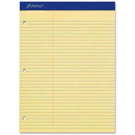 Perforated Pad, 8-1/2" x 11-3/4", College Ruled, 3-Hole Punched, Canary, 100 Sheet/Pad