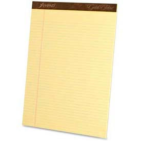 Gold Fibre Legal Pad, 8-1/2" x 11-3/4", Wide Ruled, Canary, 50 Sheet/Pad, 12 Pads/Pack