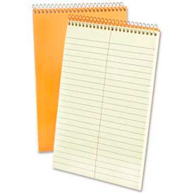 Rigid Kraft Covered Steno Book, 6" x 9", Gregg Ruled, Green Tint, 60 Sheets/Pad