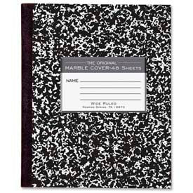 Flex Cover Composition Book, 7" x 8-1/2", Wide Ruled, Black Marble, 48 Sheets/Pad