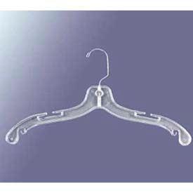 Dress And Shirt Hanger, W/ Swivel Hook, 17" L, Plastic, Clear