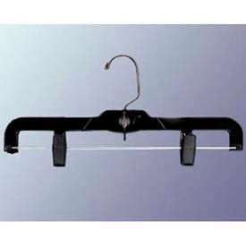 Skirt And Pants Hanger, W/ Metal Clip And Swivel Hook, 14" L, Plastic, Black