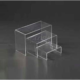 Display Riser, Set Of 3, 5-1/4"- 7-1/4" L x 4" W x 2-1/5"- 4-1/2" H, Acrylic, Clear