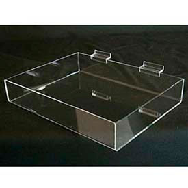 Display Tray, Slatwall, 16" L X 8" W X 2" H, 3/16" Thickness, Acrylic, Clear