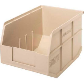 Plastic Hang & Stack Shelf Bin, 12"L x 8-1/4"W x 7"H, Ivory