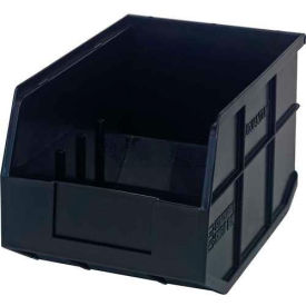 Plastic Hang & Stack Shelf Bin, 12"L x 8-1/4"W x 7"H, Black
