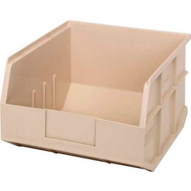 Plastic Hang & Stack Shelf Bin, 12"L x 11"W x 7"H, Ivory