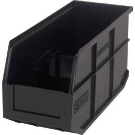 Plastic Hang & Stack Shelf Bin, 14"L x 6"W x 7"H, Black