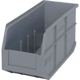 Plastic Hang & Stack Shelf Bin, 14"L x 6"W x 7"H, Gray