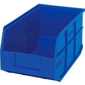 Plastic Hang & Stack Shelf Bin, 14"L x 8-1/4"W x 7"H, Blue