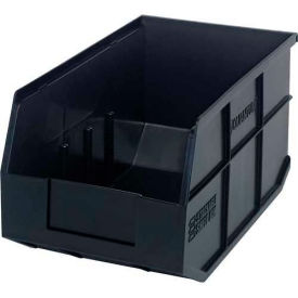 Plastic Hang & Stack Shelf Bin, 14"L x 8-1/4"W x 7"H, Black