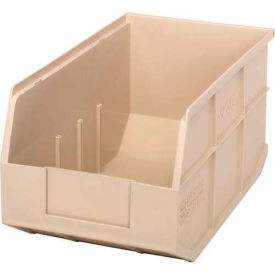 Plastic Hang & Stack Shelf Bin, 14"L x 8-1/4"W x 7"H, Ivory