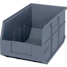 Plastic Hang & Stack Shelf Bin, 14"L x 8-1/4"W x 7"H, Gray