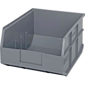 Plastic Hang & Stack Shelf Bin, 14"L x 11"W x 7"H, Gray