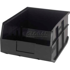 Plastic Hang & Stack Shelf Bin, 14"L x 11"W x 7"H, Black