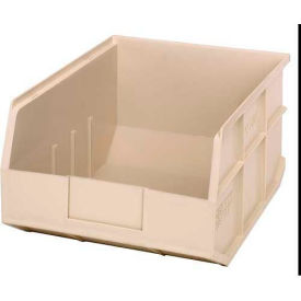 Plastic Hang & Stack Shelf Bin, 14"L x 11"W x 7"H, Ivory