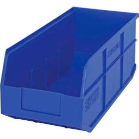 Plastic Hang & Stack Shelf Bin, 18"L x 8-1/4"W x 7"H, Blue