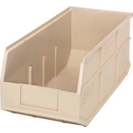 Plastic Hang & Stack Shelf Bin, 18"L x 8-1/4"W x 7"H, Ivory