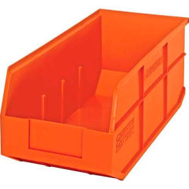 Plastic Hang & Stack Shelf Bin, 18"L x 8-1/4"W x 7"H, Orange