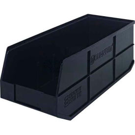 Plastic Stackable Shelf Bin, 20-1/2"L x 8-1/4"W x 7"H, Black