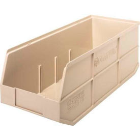 Plastic Stackable Shelf Bin, 20-1/2"L x 8-1/4"W x 7"H, Ivory